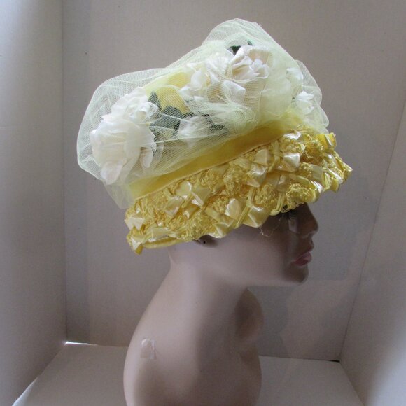 SALE Extravagant Bouffant or Bubble Hat Lemon Yellow main image 9